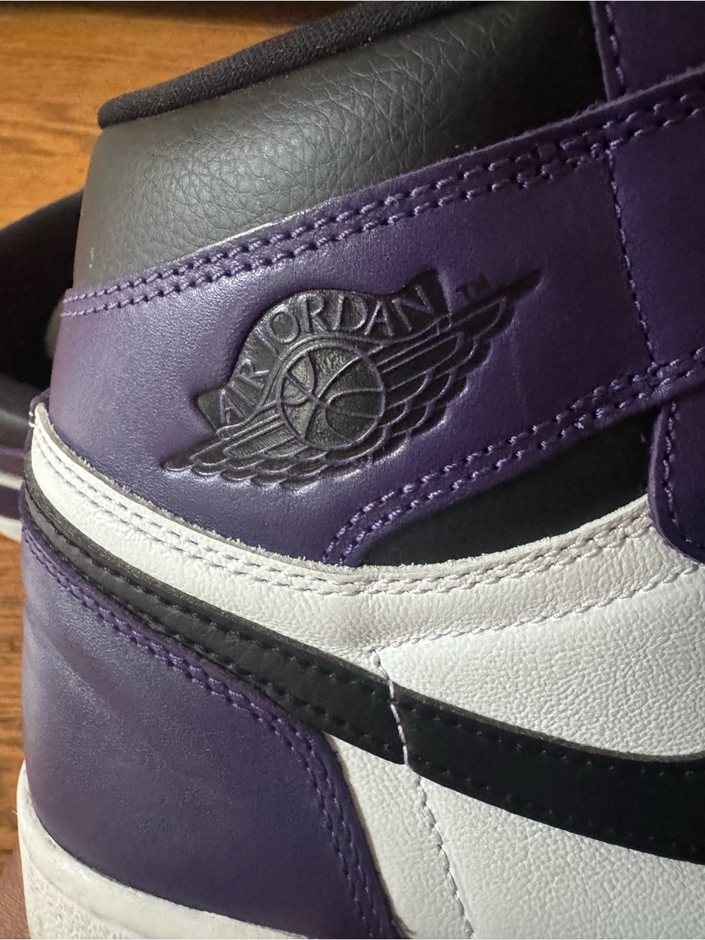 Nike Air Jordan 1 High Men’s Sneakers - Purple/White/Black - Picture 3 of 10